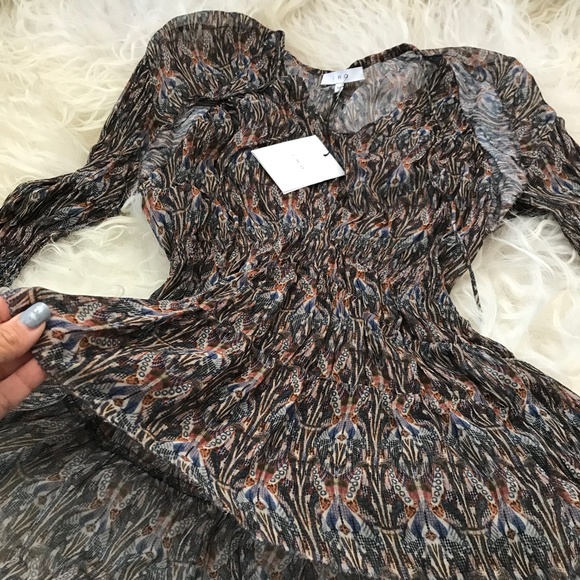 IRO Janie Bell Sleeve Ruffle Printed Blouse - Picture 3 of 8